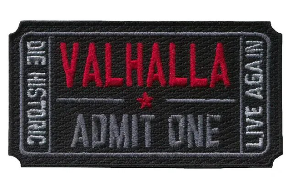 valhalla ticket stitched patch